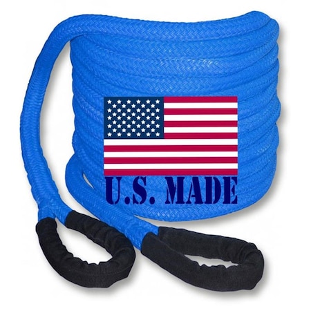 Pbm Industries U.S. made SAFETY BLUE Safe-T-Line Kinetic Snatch ROPE - 1 inch X 30 ft 4X4 VEHICLE RECOVERY SA39604